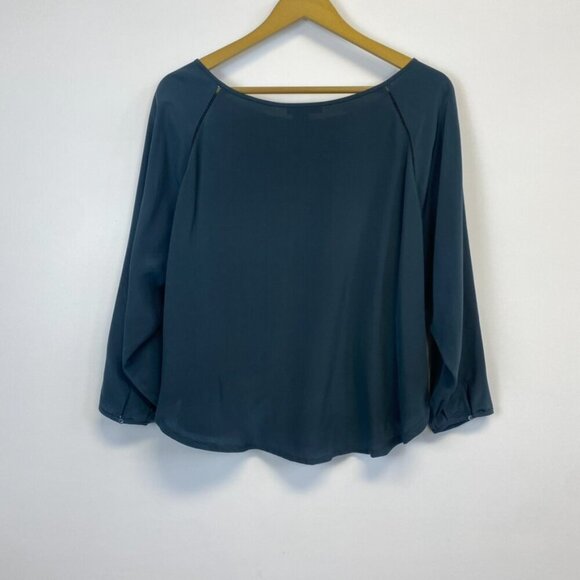 Vince 100% Silk Teal Top - Picture 5 of 9